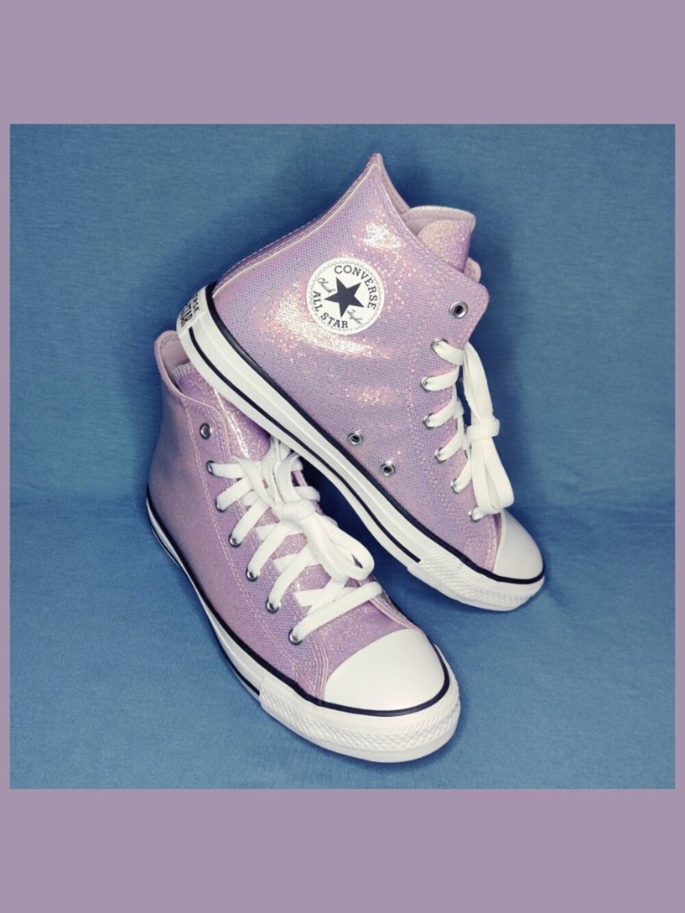 NIB Converse Chuck Taylor All Star CTAS Disco Glitter High Top Lilac Women's 9